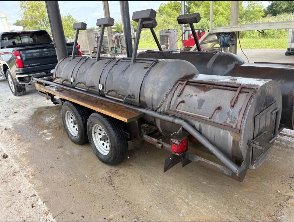 Red Moon's custom offset smoker on a trailer